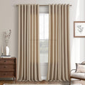 86 in Long Curtains 2 Panels Set - Light Filtering Linen Drapes