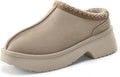 Vilanva Platform Clogs for Women Cozy Suede Fall Slippers - Warm 2in