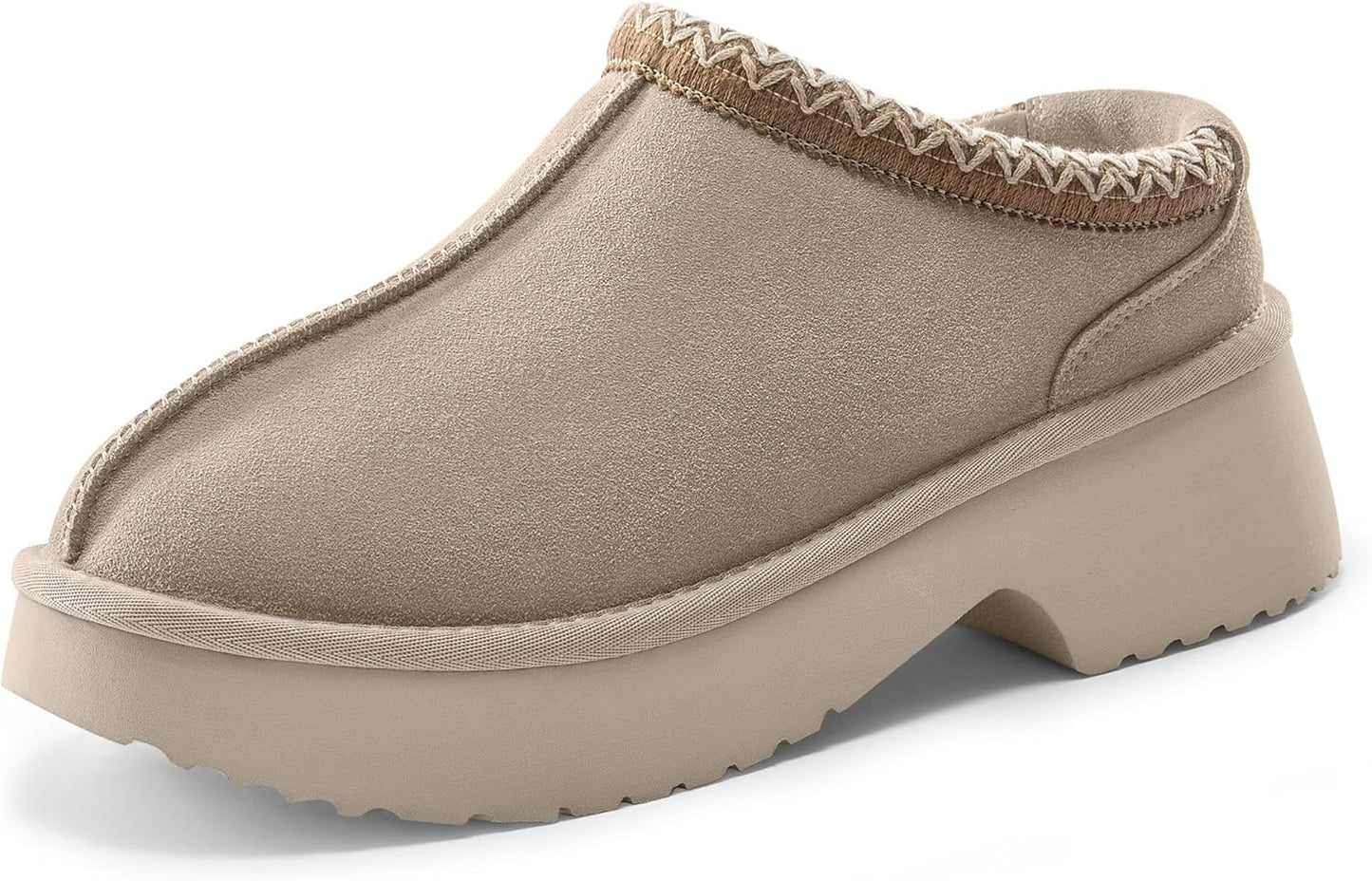 Vilanva Platform Clogs for Women Cozy Suede Fall Slippers