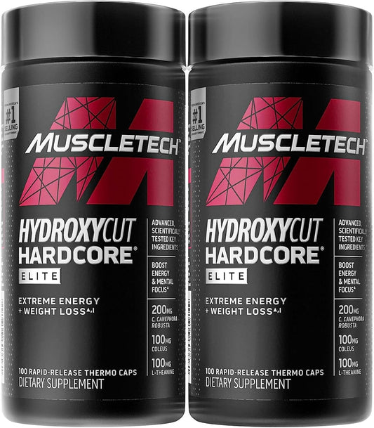 Hydroxycut Hardcore Elite - 100 Thermo Caps for Energy & Focus
