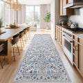 jinchan Lima Kitchen Runner Rug 3x10 - Vintage Floral Non-Slip Runner