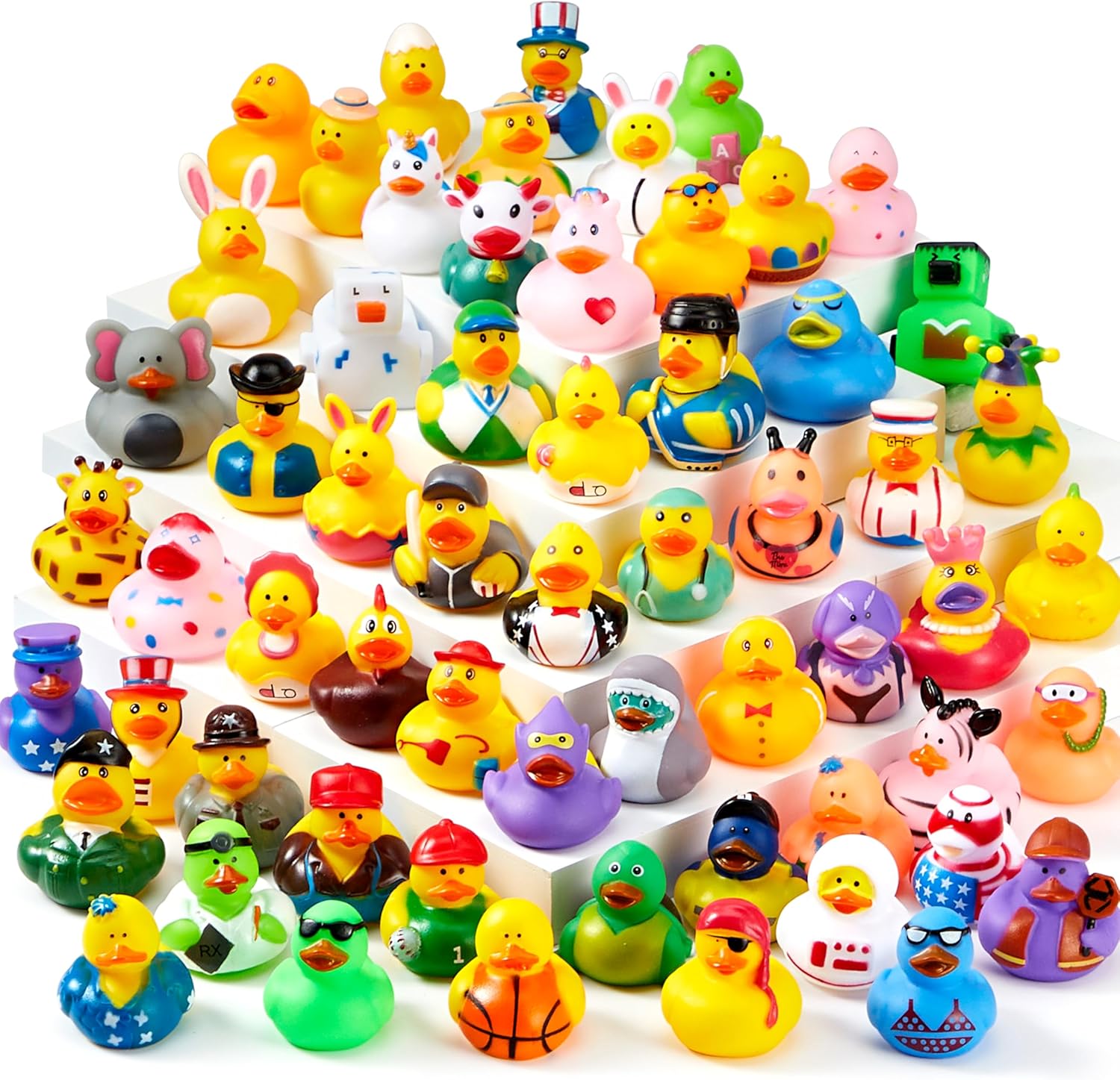 120 Pcs Rubber Ducks Bulk for Kids Bath Toys and Parties