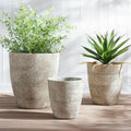 17.7in +13.8in +9.8in Round Concrete Planter Set of 3 - Weathered Gray