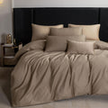 MooMee Duvet Cover Set 600 TC Sateen King - Silky Mocha Comfort