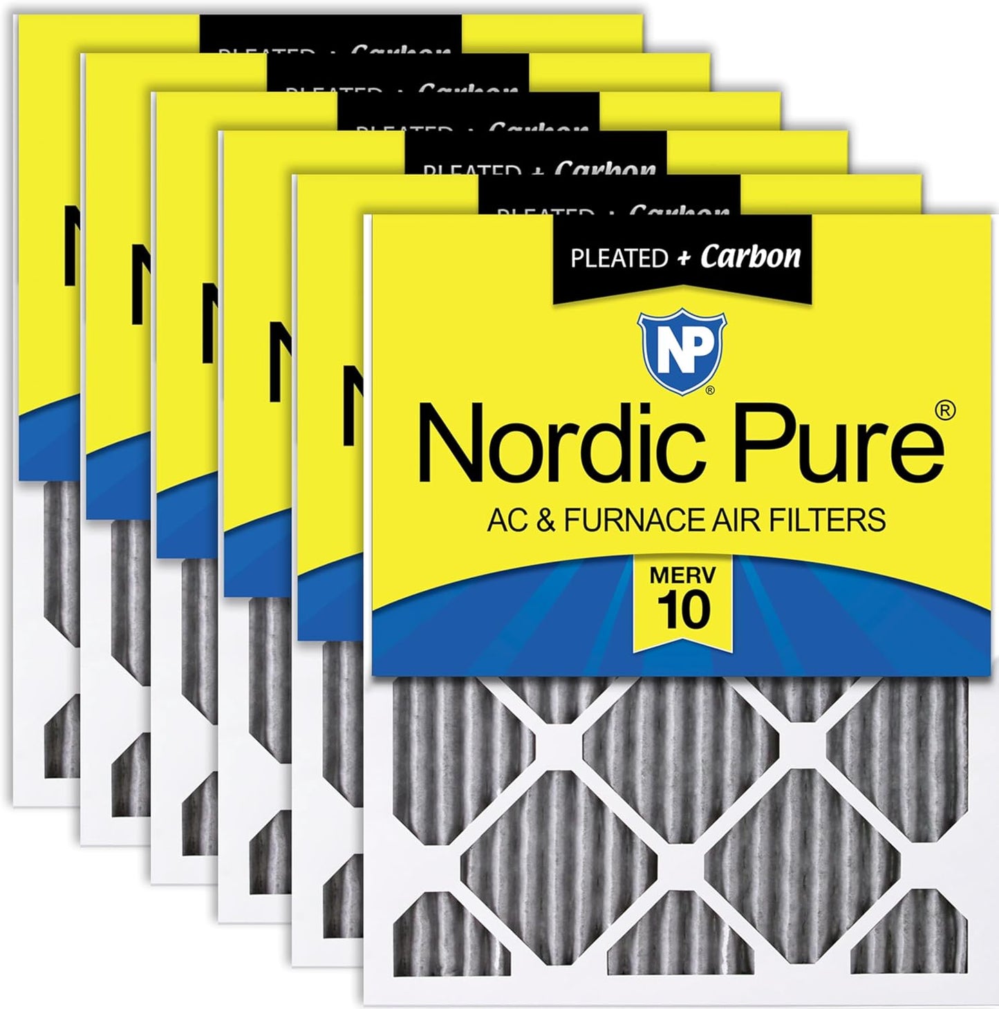 Nordic Pure 14x20x1 Furnace Air Filters with Carbon for Odor Control
