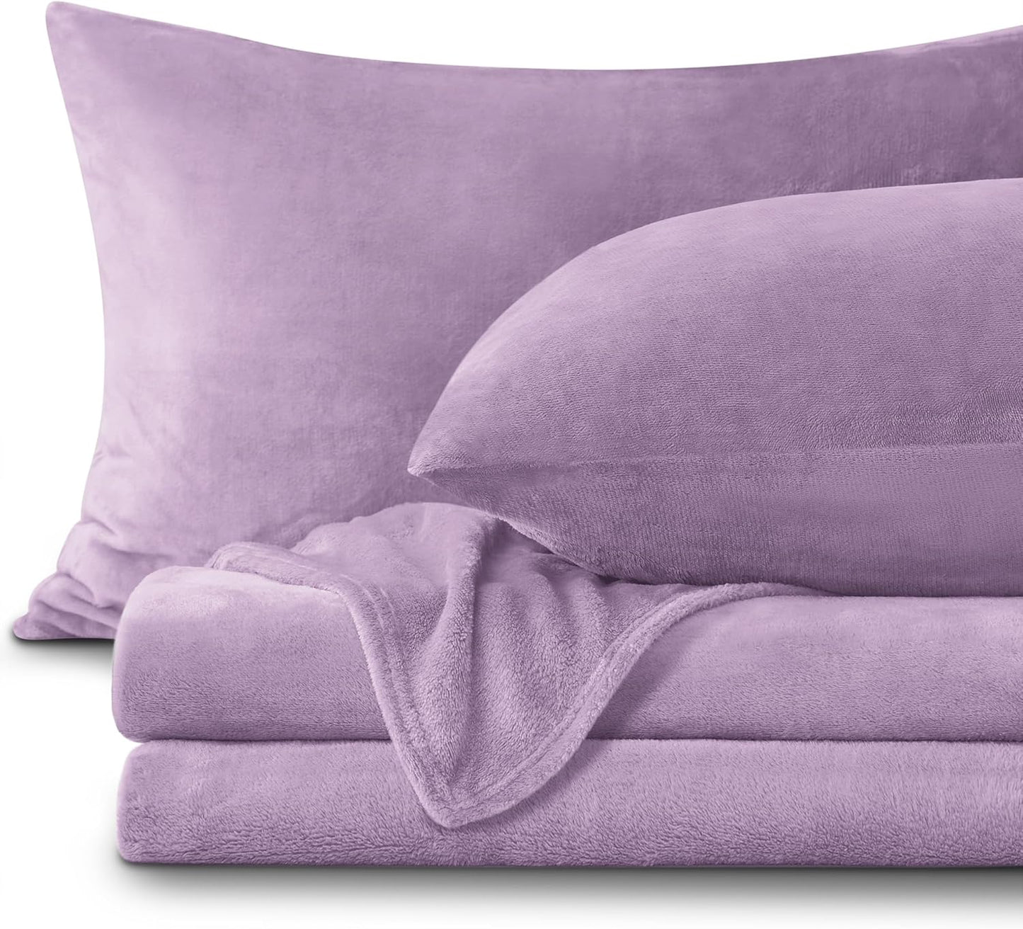 BEDELITE Flannel Sheets Full Size Lavender - Plush Fleece Set