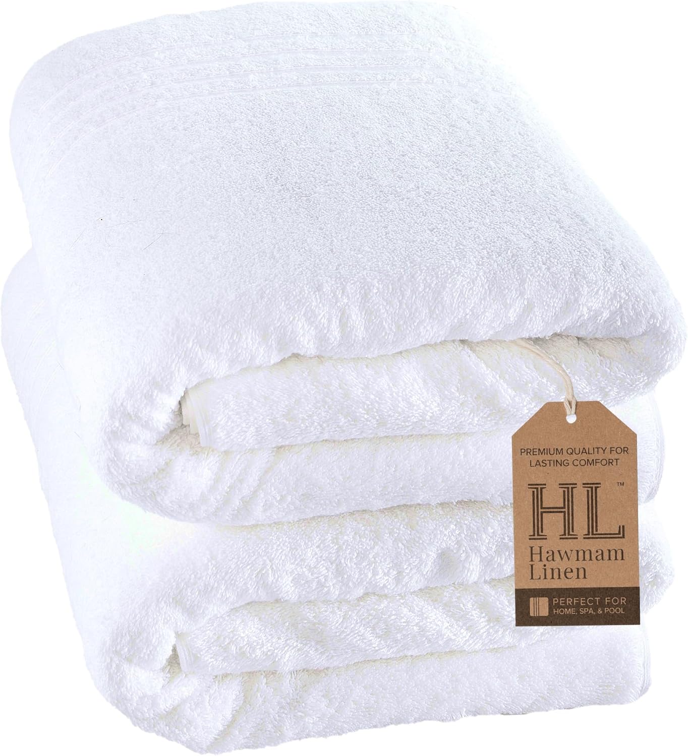 Hammam Linen Jumbo Large Bath Sheets 2-Pack for Ultimate Comfort