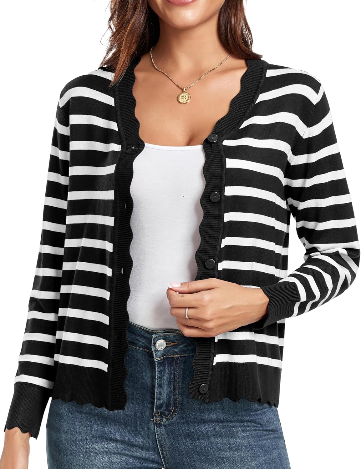 GRECERELLE Women's Long Sleeve V-Neck Cardigan for All Occasions