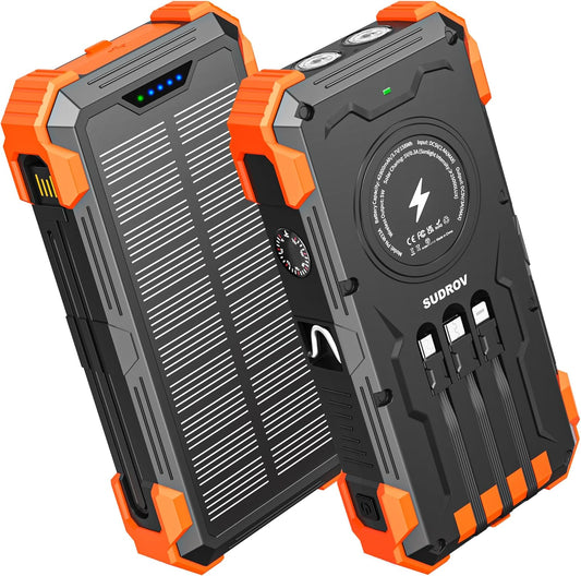 42800mAh Solar Power Bank with Fast Charging & Flashlight