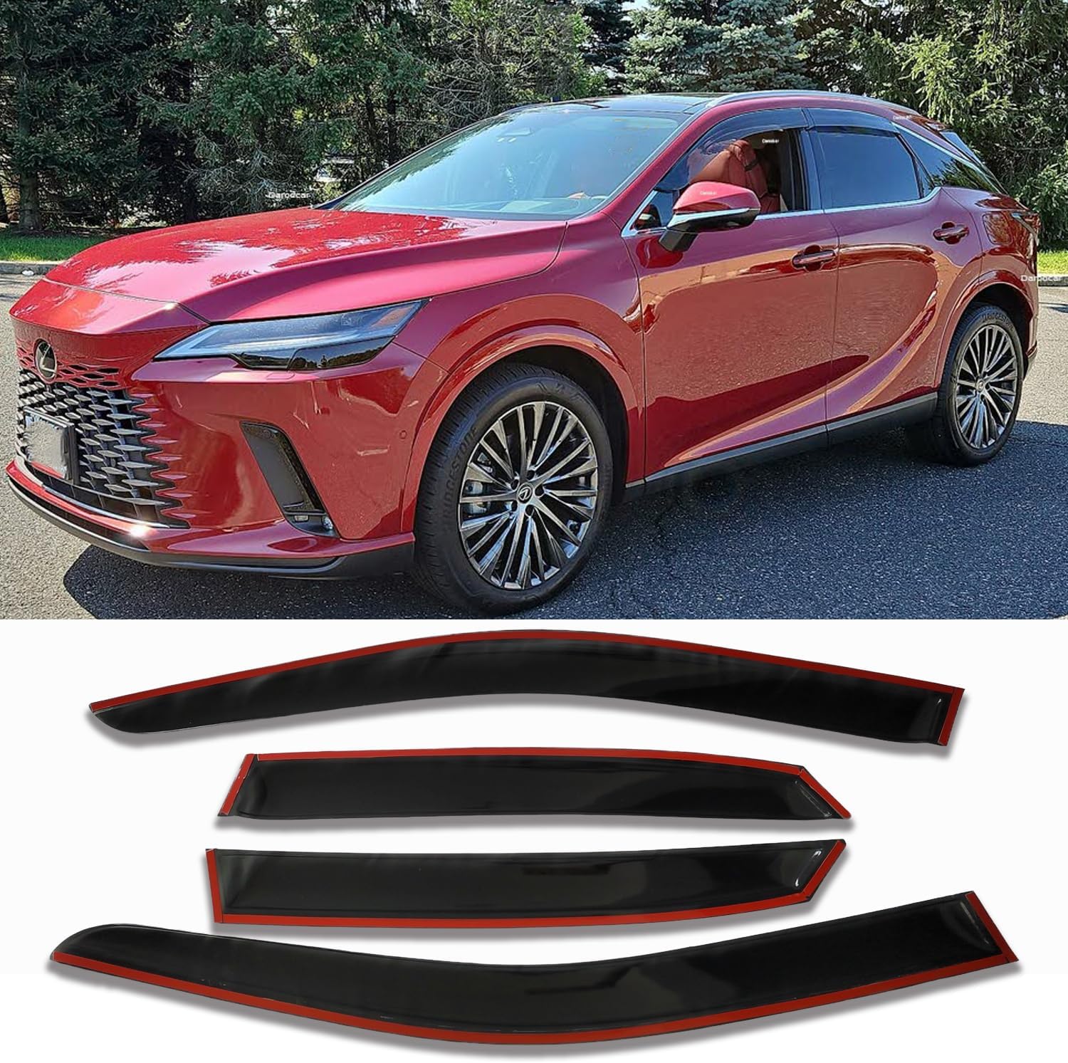 Side Car Window Visor Vent Deflectors for Lexus RX 350 350h 500h