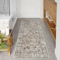 Uphome Bathroom Runner Rug, Distressed Tribal Khaki Mat