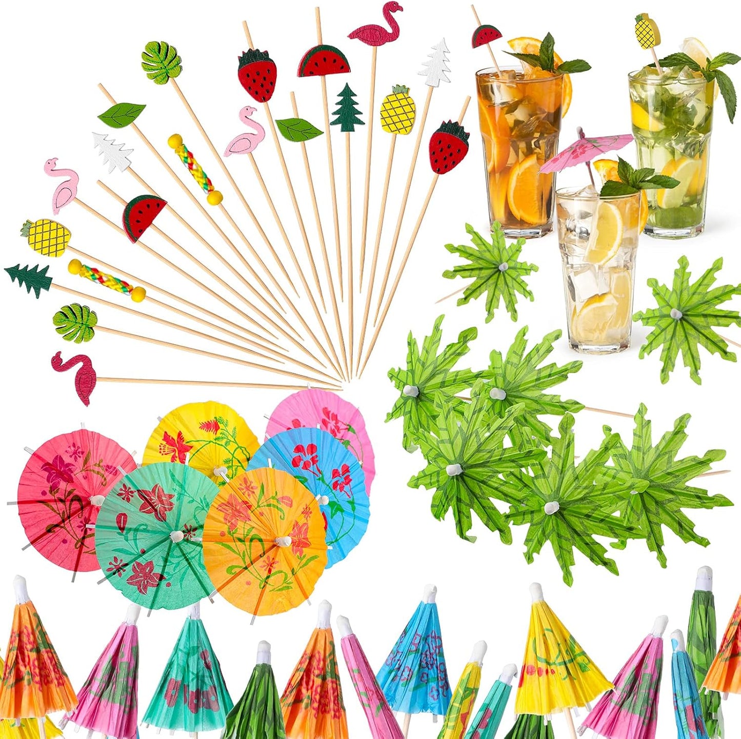Colorful Cocktail Party Decor Set - 160 Pcs