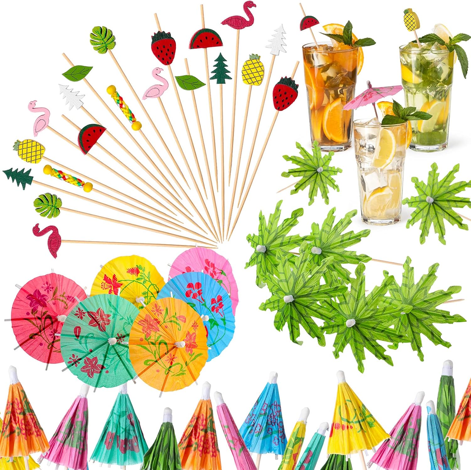 Colorful Cocktail Party Decor Set - 160 Pcs
