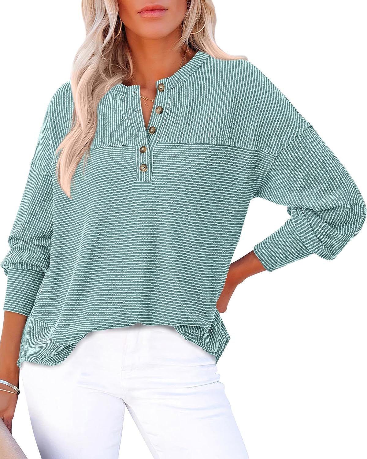 KIRUNDO Going Out Tops for Women: Stylish Henley Shirts 2025