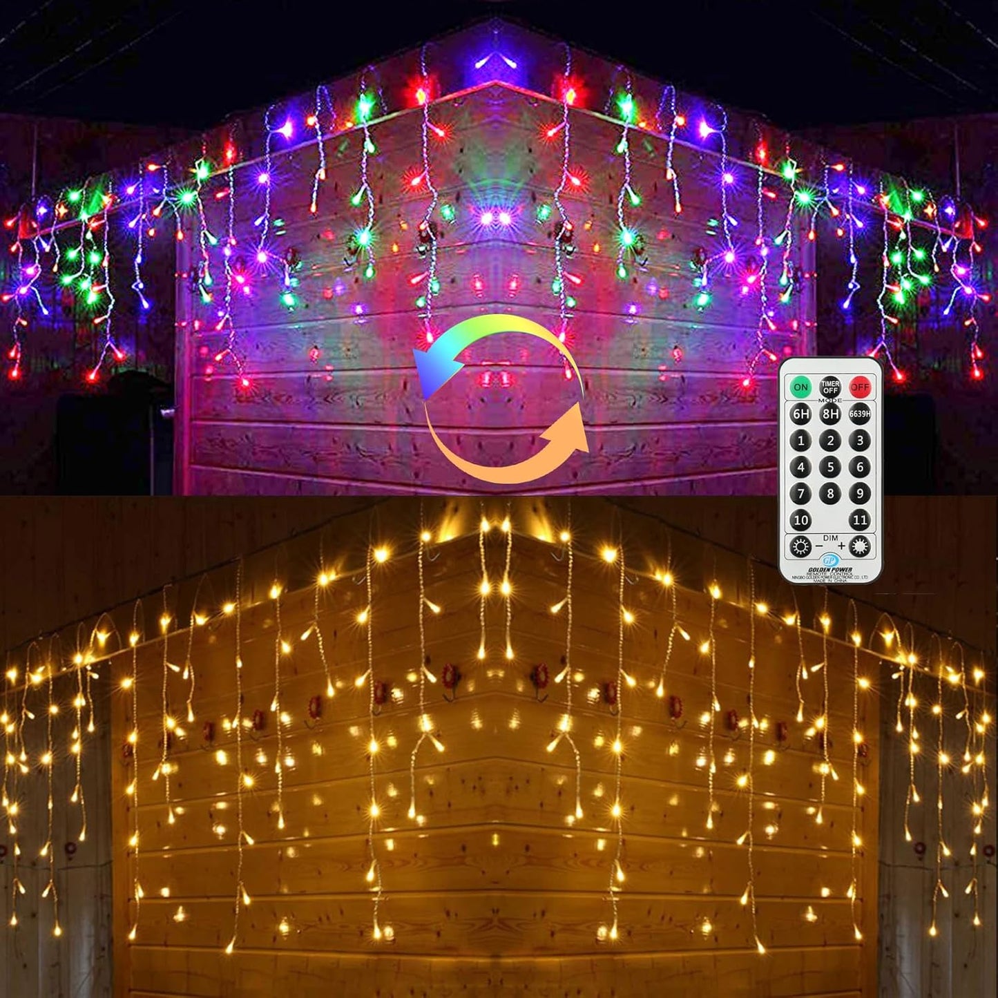Toodour Christmas Icicle Lights Outdoor for Festive Decor