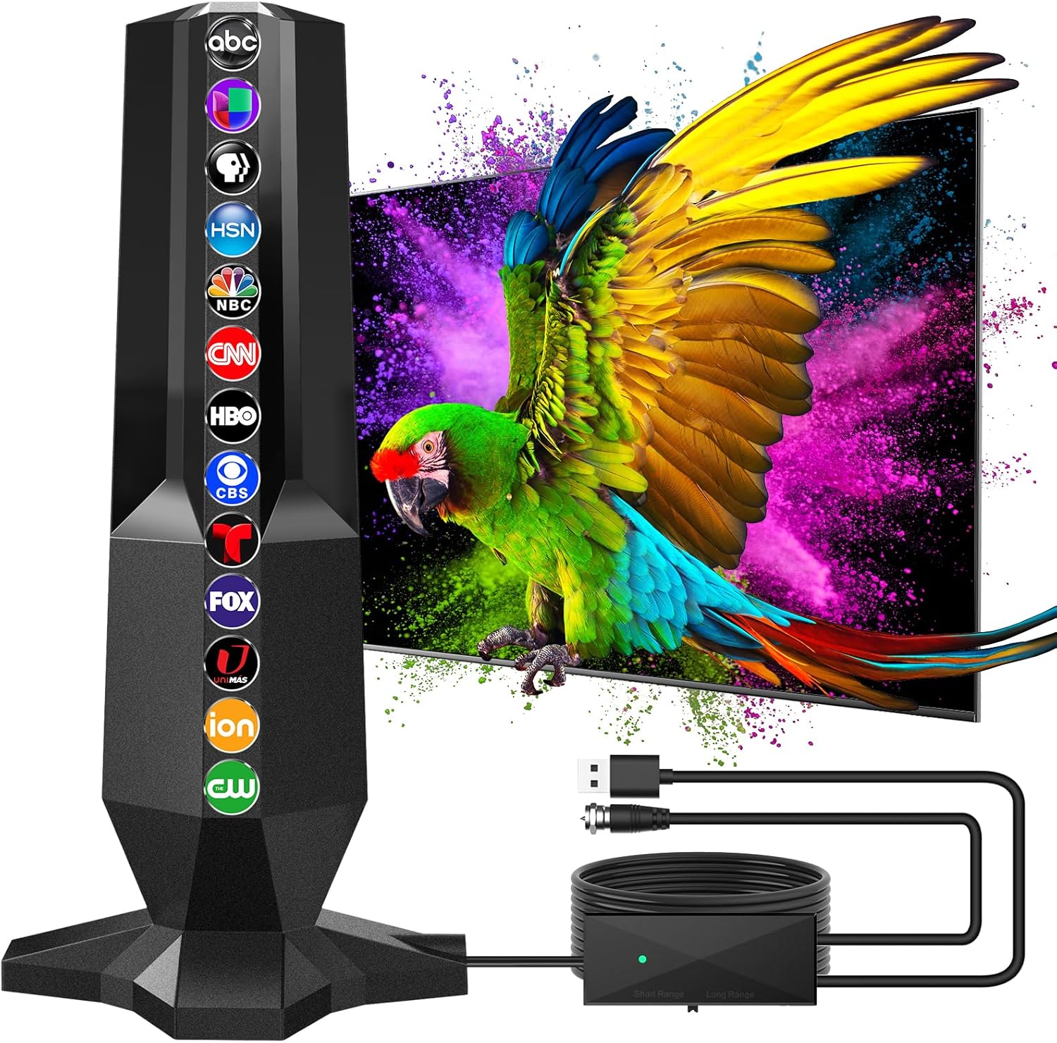 2024 TV Antenna with 1000 Miles Range for Smart TV Indoor Use