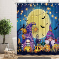 72in x 72in Halloween Gnomes Shower Curtain - Pumpkin Night Moon Decor