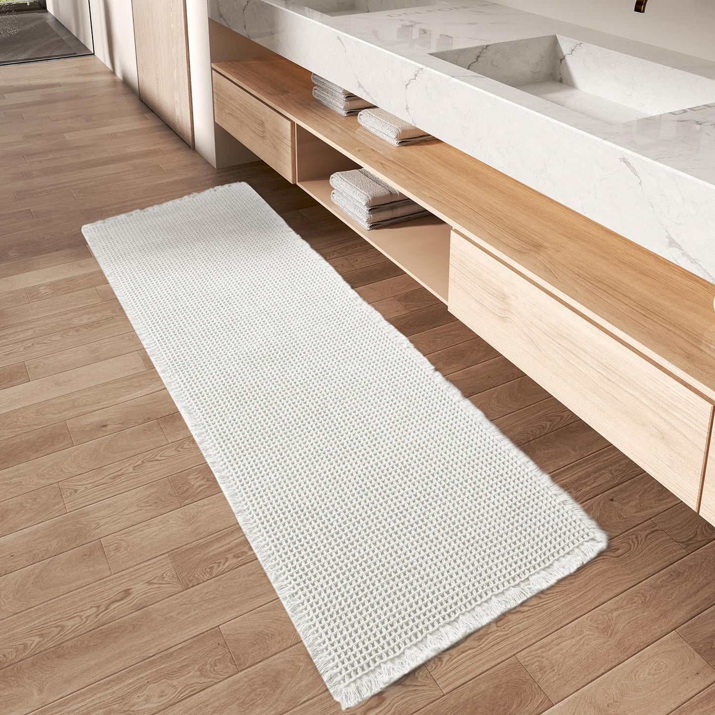Waffle Runner Rug Super Absorbent Non Slip Bath Mats for Home