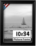 Black 10x34 Picture Frame.75 in Wide - Ready to Hang, UV Protection