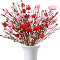 6 Heart Shaped Red Berry Stems - Valentine's Day Decor