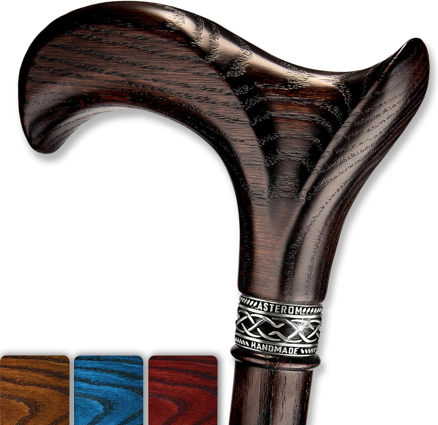 Asterom Walking Cane - Handmade Ergonomic Wooden Canes for Seniors