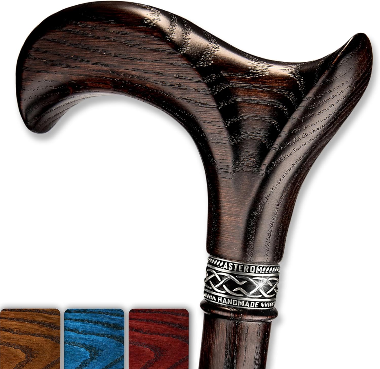 Asterom Walking Cane - Handmade Ergonomic Wooden Canes for Seniors