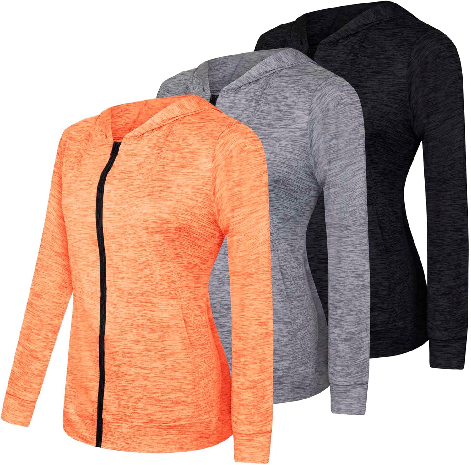 Womens Dry-Fit Quarter Zip & Full Zip Hoodie - 3 Pack (Plus Size)