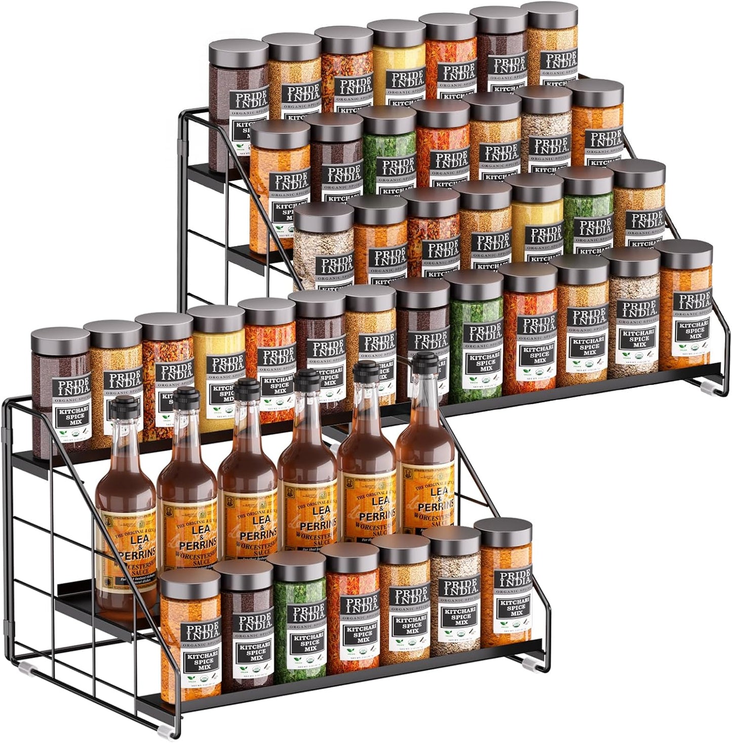 4 Tiered Spice Rack Organizer for Kitchen Countertop and Pantry