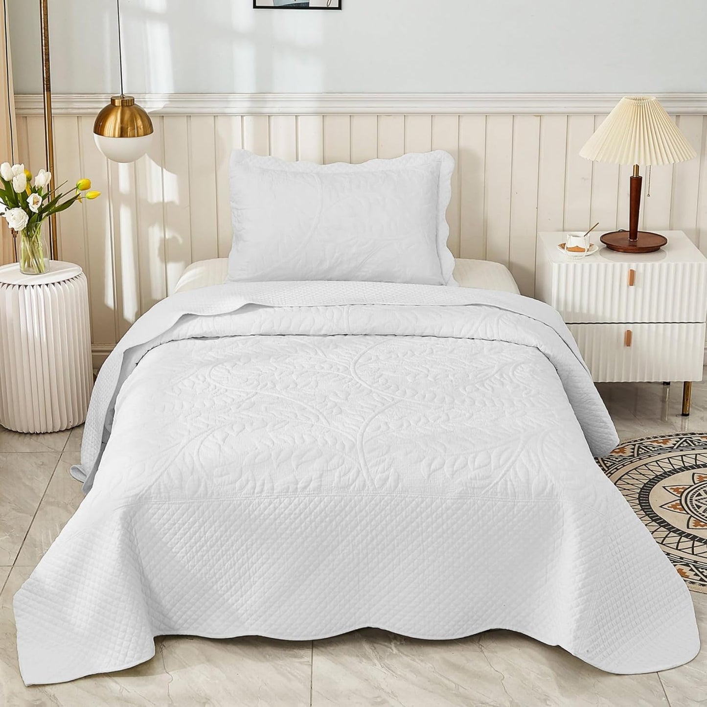 MarCielo 3-Piece Cotton Oversized Bedspread for Cozy Comfort