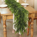 9FT Real Touch Norfolk Pine Garland - Lifelike 2-Pack for Mantels