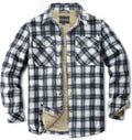 Men's Sherpa Lined Cotton Flannel Shirt Jacket Plaid (Style YB16)