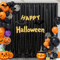 Black Sequin Curtains Drapes 4 Panels 2ft x 8ft - Sparkling Party