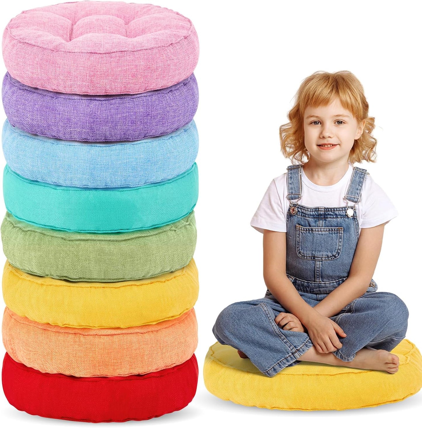 Juexica Floor Cushions for Kids - 8 Pcs Flexible Seating Pillows