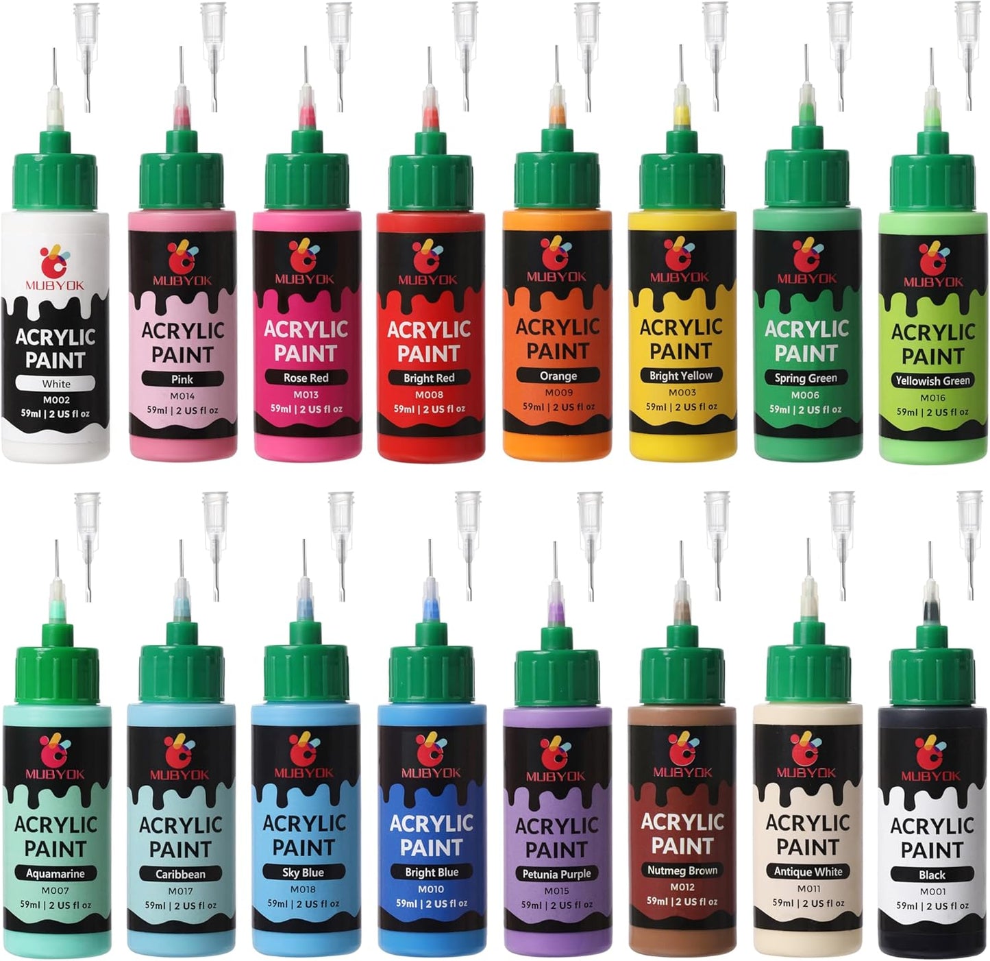MUBYOK 2oz Matte Acrylic Paint Set for Creative Arts & Crafts