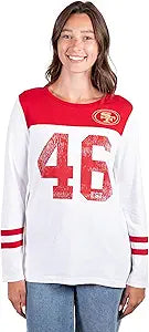 Ultra Game NFL Women's Vintage Baseball T-Shirt for Fans