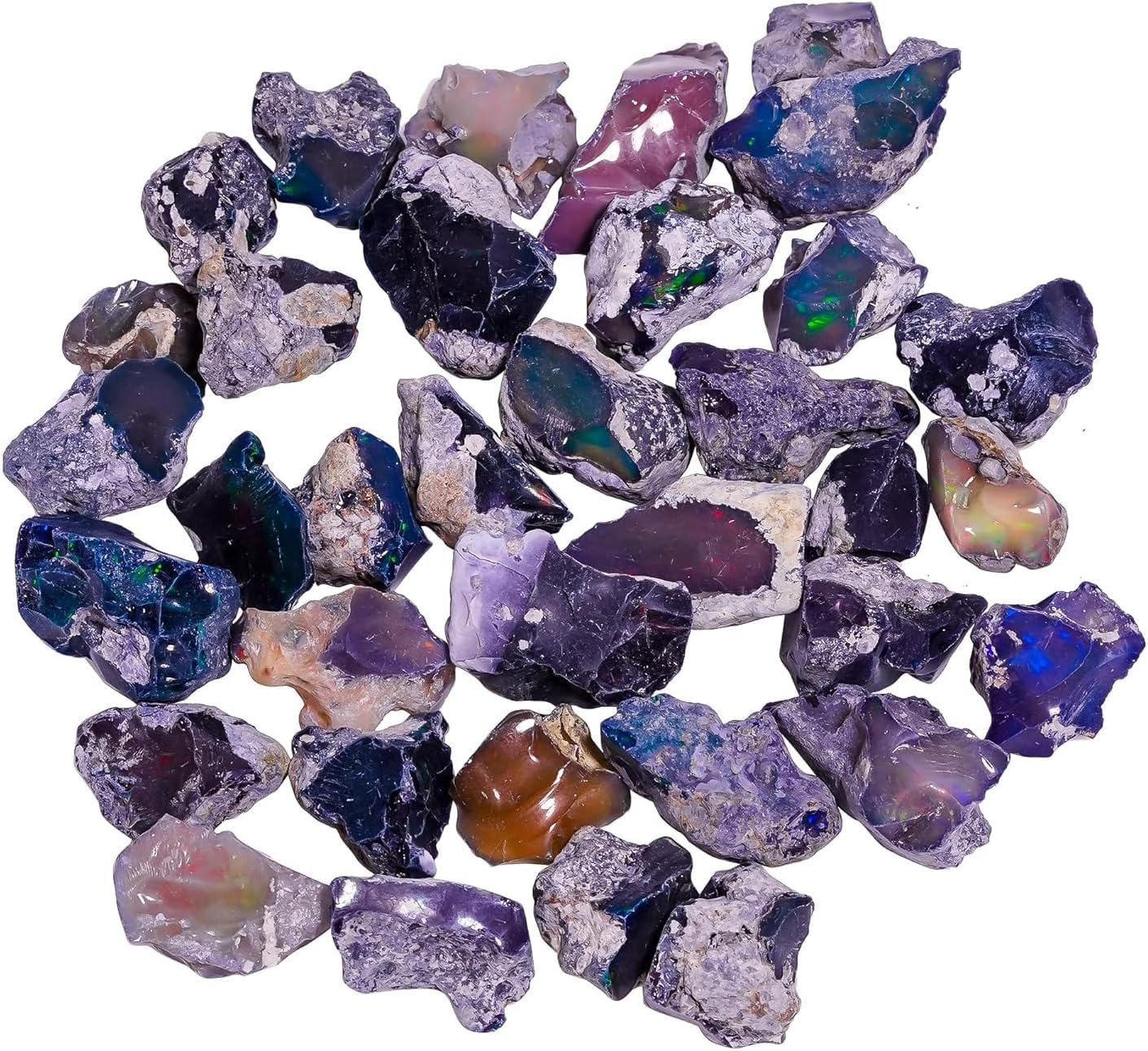 RAW-LOT-250-N Gemkora 250 Carats Raw Black Opal Gemstone Lot