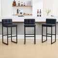 Bar Stools Set of 3 30ft PU Leather Bar Height Stools - Sleek Counter
