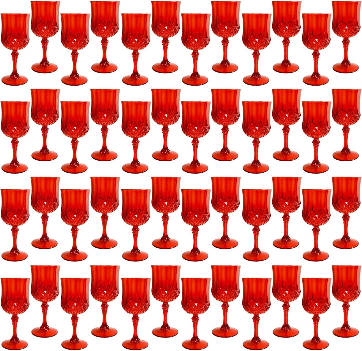Vintage Style Plastic Wine Glasses for Weddings and Parties
