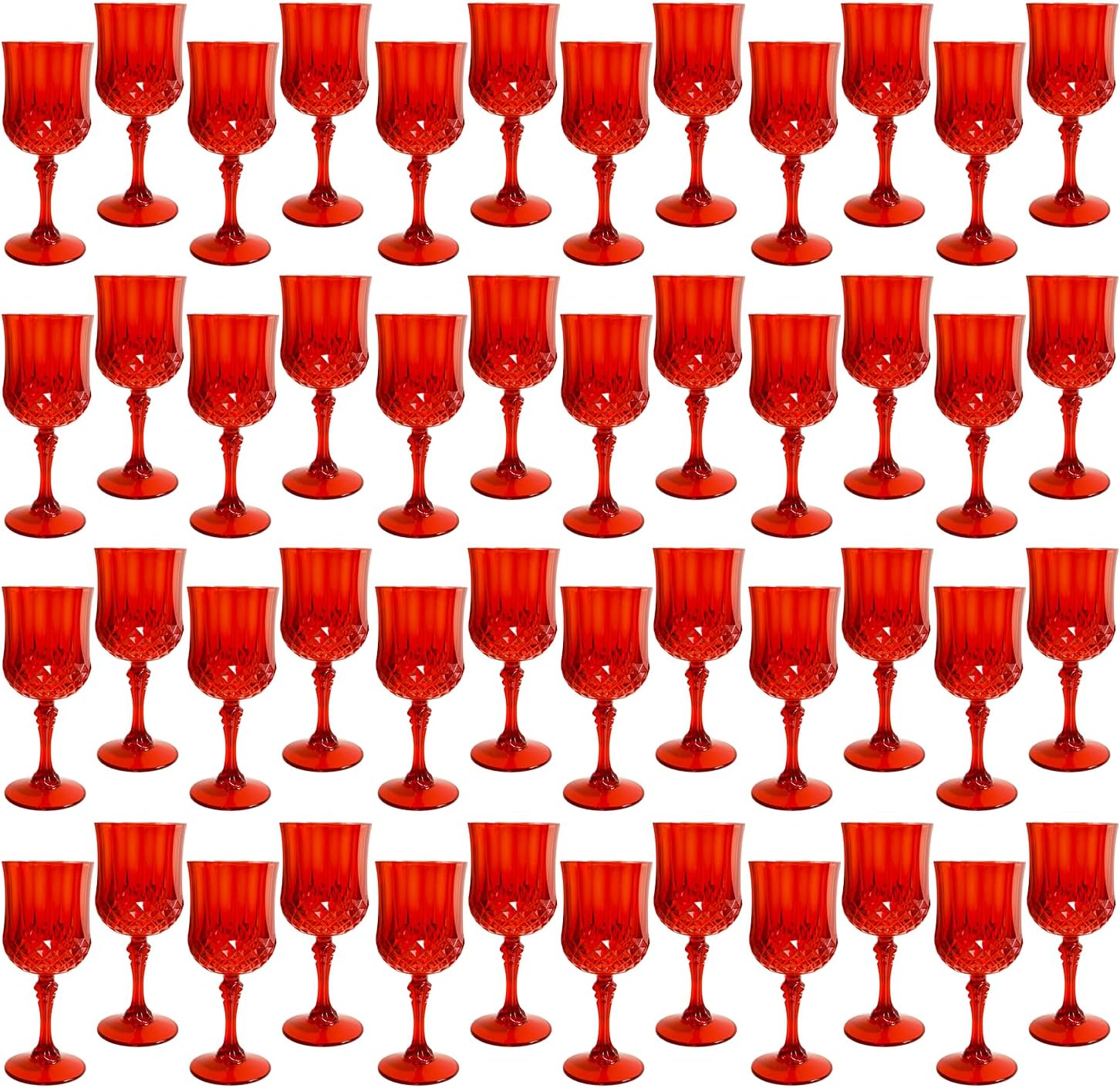 Vintage Style Plastic Wine Glasses for Weddings and Parties