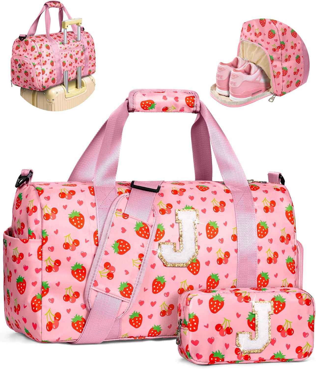 Personalized Initial Duffle Dance Bag for Kids Travel Essentials