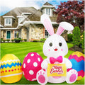 6 FT Easter Inflatables Outdoor Decorations Inflatable Bunny and Eggs