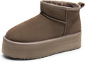 Platform Mini Boots for Women Suede Genuine Leather (Style FP4Y)