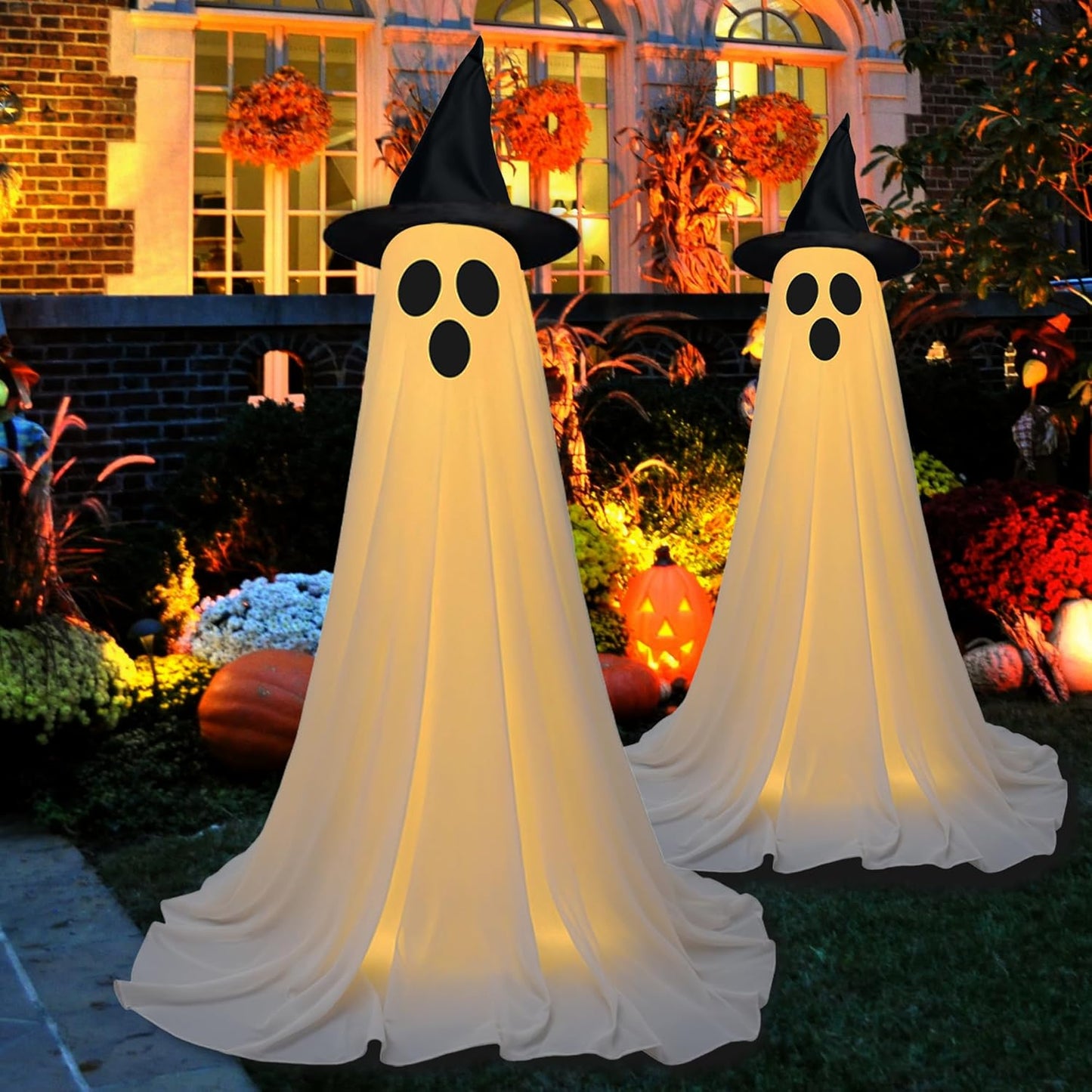 Spooky Ghost Halloween Decorations with Remote Control Lights