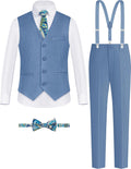 ELPA Boys' Formal Suit Set with Suspenders and Adjustable Waist pants