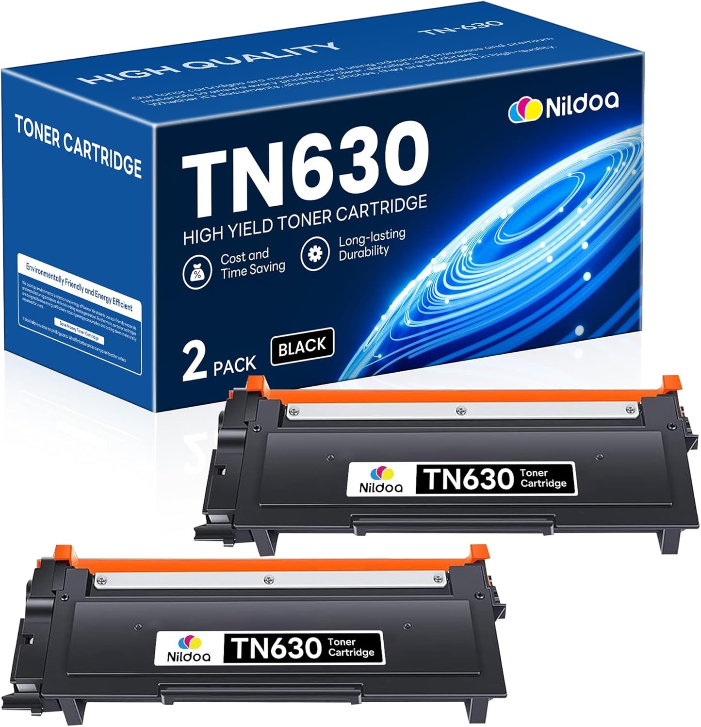 TN630 Toner Cartridge Black Replacement for Brother Printers