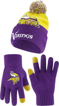 Ultra Game NFL Super Soft Winter Beanie and Touchscreen Gloves - Warm