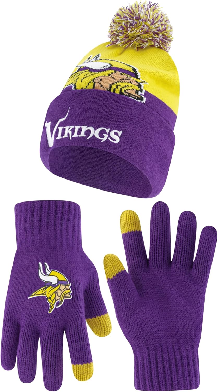 Ultra Game NFL Official Super Soft Winter Beanie and Gloves