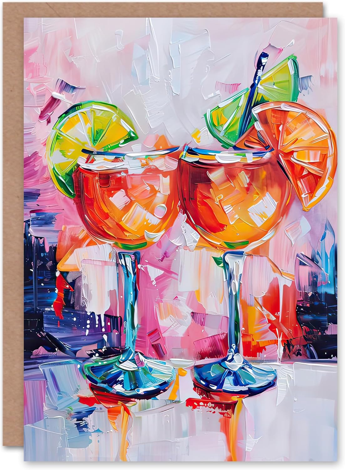 Colorful Blank Aperol Spritz Birthday Card