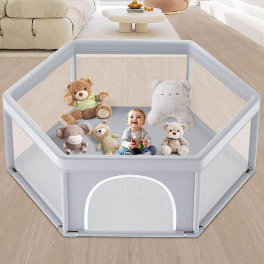 Stylish Hexagonal Baby Playpen for Safe Indoor and Outdoor Fun