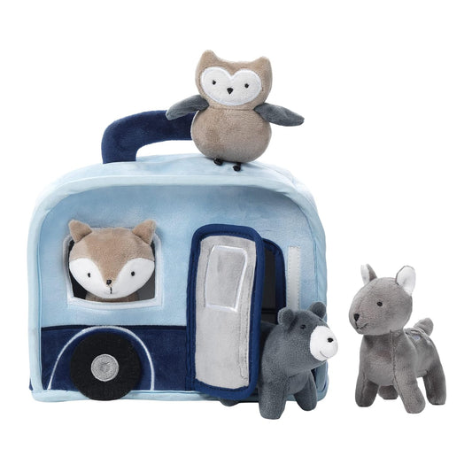 Lambs & Ivy Blue Camper Plush with Toy Animals